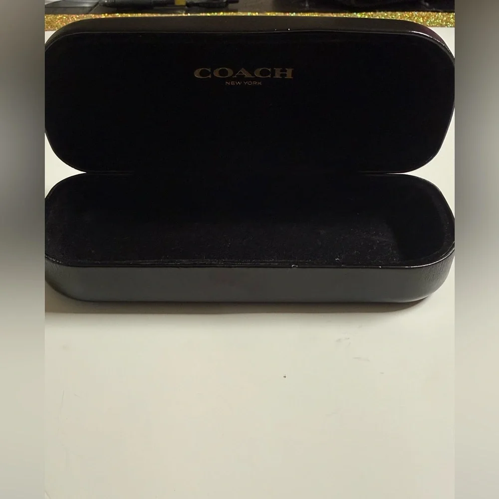 Coach‎ eyeglass case hard shell black logo travel unisex